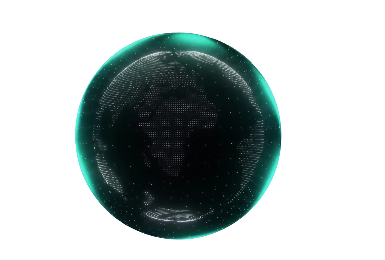 Gloeiende gestippelde wereldbol